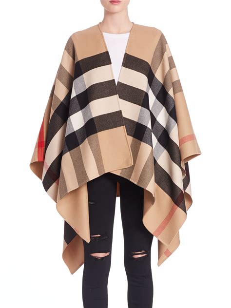 burberry camel check cape|burberry check cape.